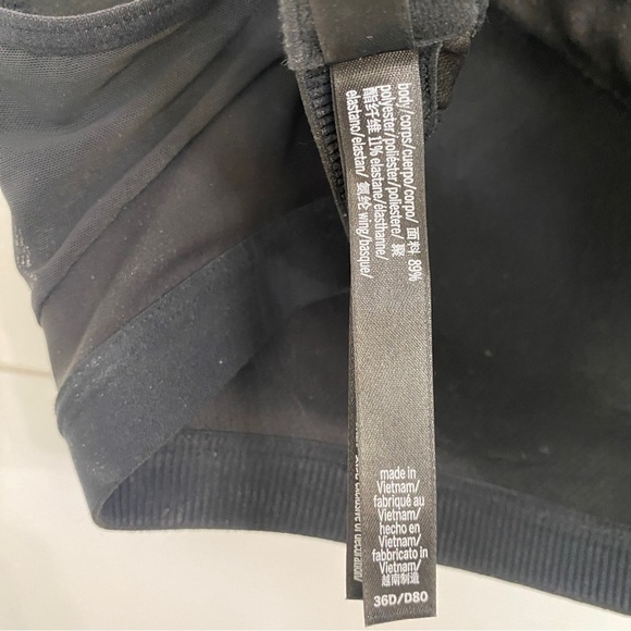 Victoria’s Secret VSX Sport Bra Heathered Black, Victoria Sport Women's Size 36D - Picture 12 of 14